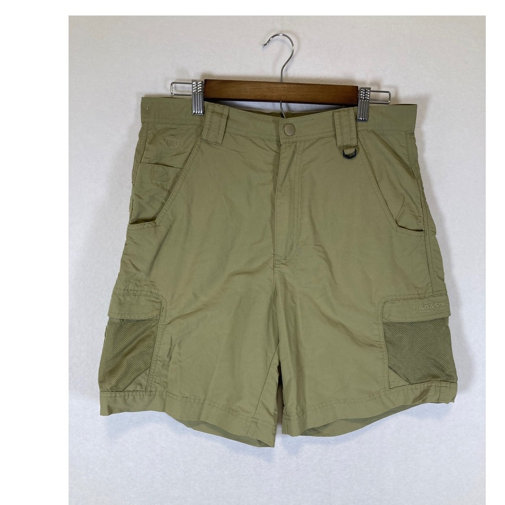 Outdoor Gorpcore Field & Stream Mens‎ Medium Tan Nylon Mesh Cargo Hiking Shorts